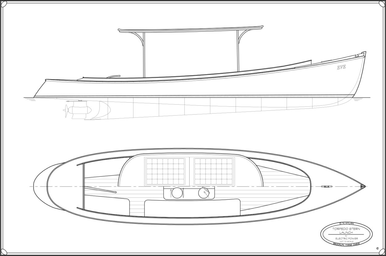 Concept drawing of boat.